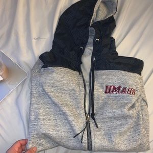 Umass grey zip up sweate